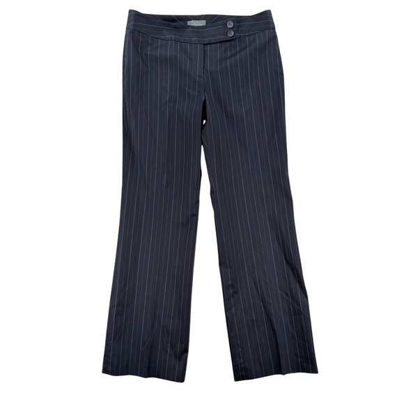 Ann Taylor Pants - Ann Taylor Dress Pants Womens 6P Gray Pinstripe Lindsay Lined Stretch Twill